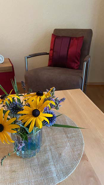 Blick ins Sprechzimmer mit Sessel